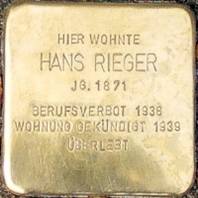 Stolperstein für Hans Rieger