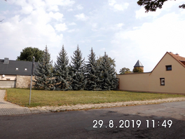 Baugrundstück, Blick von der Alten Güstener Straße/Ecke Leopoldstraße