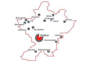 Karte Staßfurt und Ortsteile