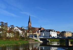 Blick zur Bodebrücke