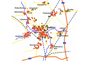 Industrie- und Gewerbegebiete in Staßfurt und den Ortsteilen